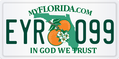 FL license plate EYRO99