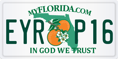 FL license plate EYRP16
