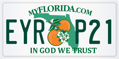 FL license plate EYRP21