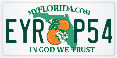 FL license plate EYRP54