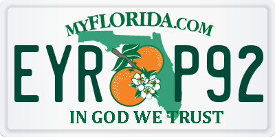 FL license plate EYRP92
