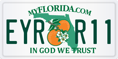 FL license plate EYRR11