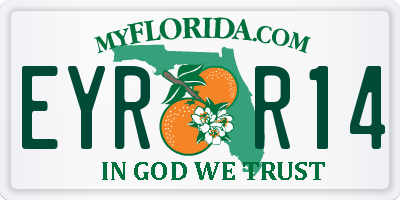 FL license plate EYRR14