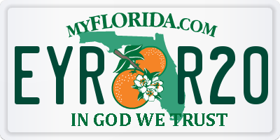 FL license plate EYRR20