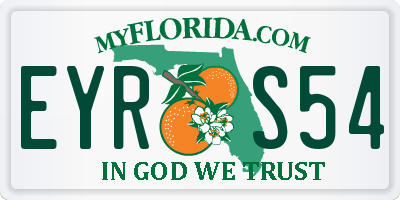 FL license plate EYRS54