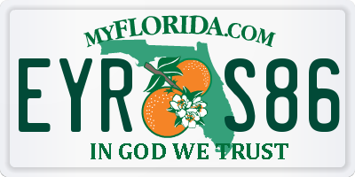 FL license plate EYRS86