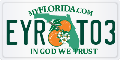 FL license plate EYRT03