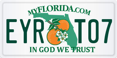 FL license plate EYRT07