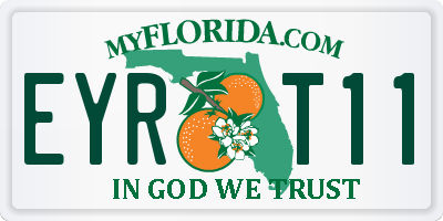 FL license plate EYRT11