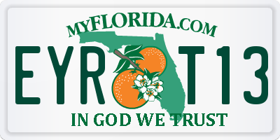 FL license plate EYRT13