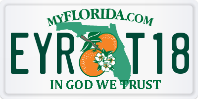 FL license plate EYRT18