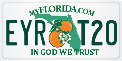 FL license plate EYRT20