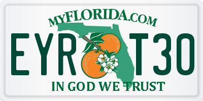 FL license plate EYRT30