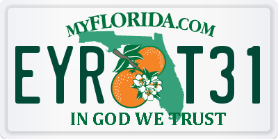FL license plate EYRT31