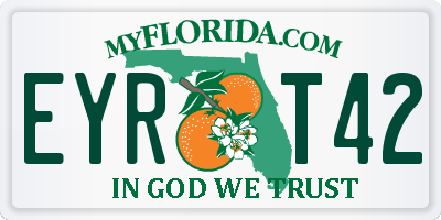 FL license plate EYRT42