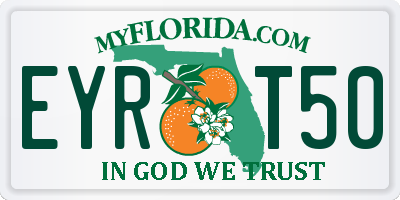 FL license plate EYRT50