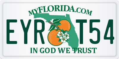 FL license plate EYRT54