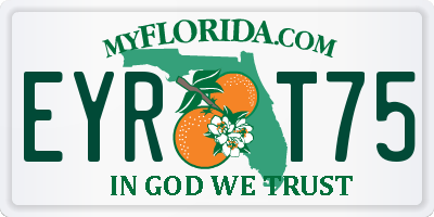 FL license plate EYRT75