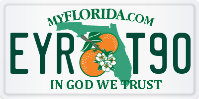 FL license plate EYRT90