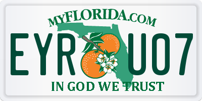 FL license plate EYRU07