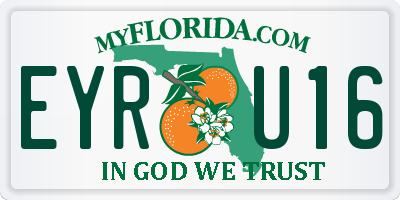 FL license plate EYRU16