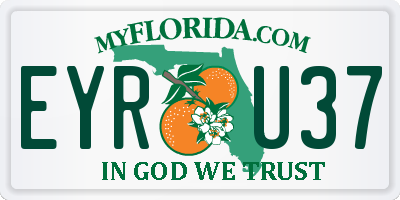 FL license plate EYRU37