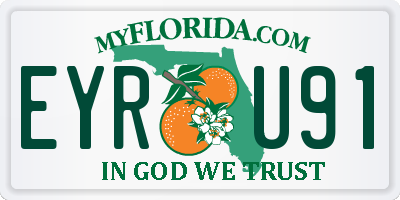 FL license plate EYRU91