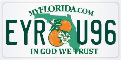 FL license plate EYRU96