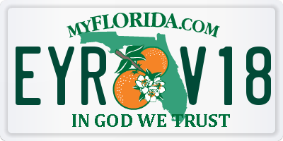 FL license plate EYRV18