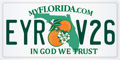 FL license plate EYRV26