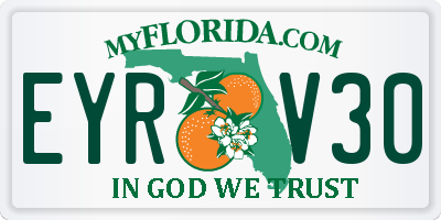 FL license plate EYRV30