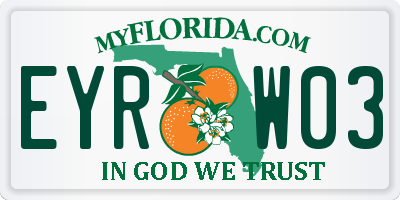 FL license plate EYRW03