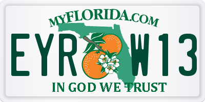 FL license plate EYRW13
