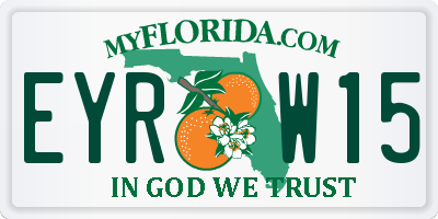 FL license plate EYRW15