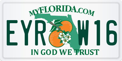 FL license plate EYRW16