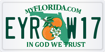 FL license plate EYRW17