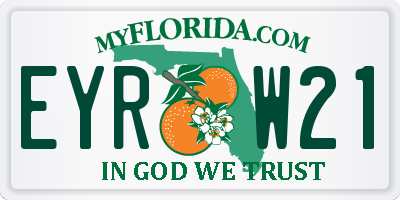 FL license plate EYRW21