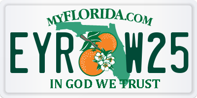 FL license plate EYRW25
