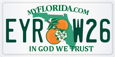 FL license plate EYRW26