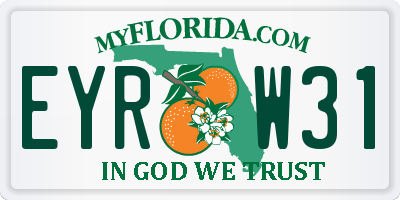 FL license plate EYRW31