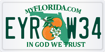 FL license plate EYRW34