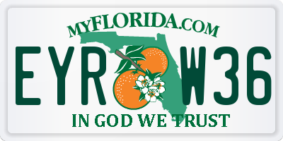 FL license plate EYRW36
