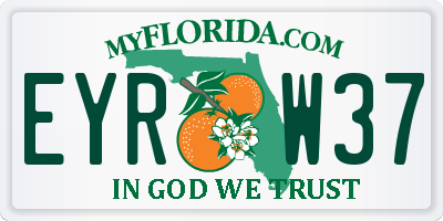 FL license plate EYRW37