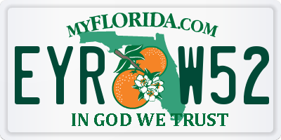 FL license plate EYRW52