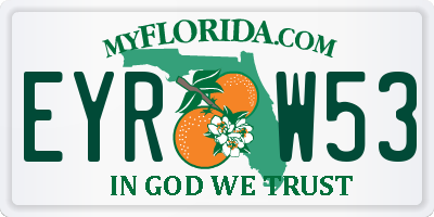 FL license plate EYRW53