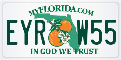 FL license plate EYRW55