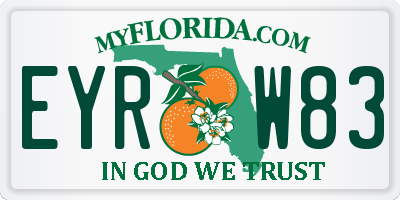 FL license plate EYRW83
