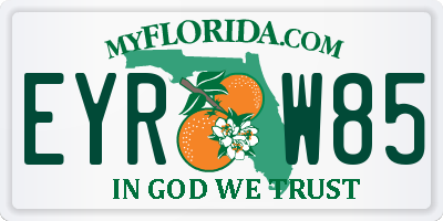 FL license plate EYRW85