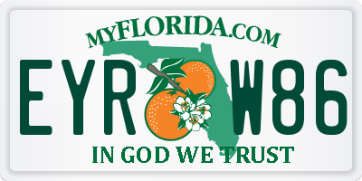 FL license plate EYRW86