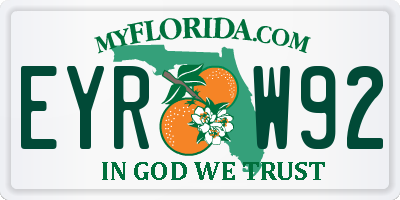 FL license plate EYRW92